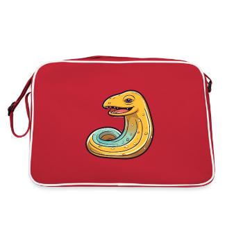 Murène Dessin animé Kawaii Aquarelle Illustration - Sac Retro - rouge/blanc - Dos