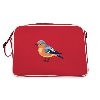Pinson Cartoon Kawaii Aquarelle Illustration - Sac Retro - rouge/blanc - Dos