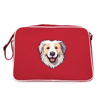 Chien de berger croate race de chien Cartoon Kawaii Illustr - Sac Retro - rouge/blanc - Dos