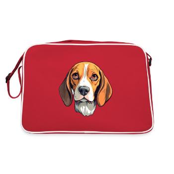 Beagle Harrier chien race Cartoon Kawaii Illustrati - Sac Retro - rouge/blanc - Dos