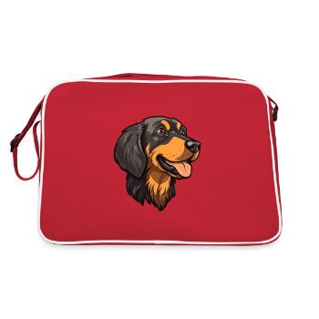 Berger De Beauce Dog Breed Cartoon Kawaii Illustra - Retro Bag - red/white - Back