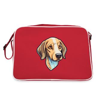 Braque Saint Germain race de chien Cartoon Kawaii Illu - Sac Retro - rouge/blanc - Dos