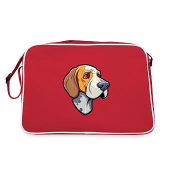 Cao De Castro Laboreiro Dog Breed Cartoon Kawaii I - Retro Bag - red/white - Back