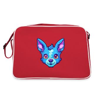 Blue Heeler chien race Cartoon Kawaii Illustration - Sac Retro - rouge/blanc - Dos