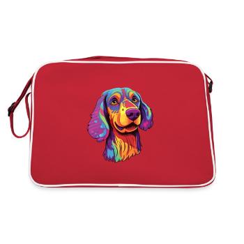 Chien de la Forêt-Noire race de chien Cartoon Kawaii Illust - Sac Retro - rouge/blanc - Dos