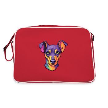Manchester Terrier chien race dessin animé kawaii illust - Sac Retro - rouge/blanc - Dos