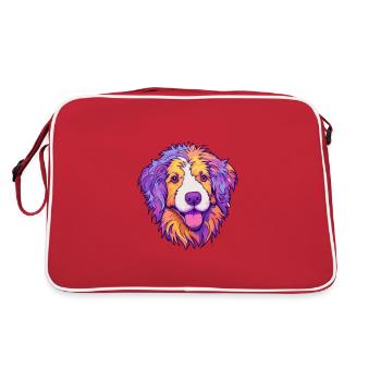 Chien de berger croate race de chien Cartoon Kawaii Illustr - Sac Retro - rouge/blanc - Dos