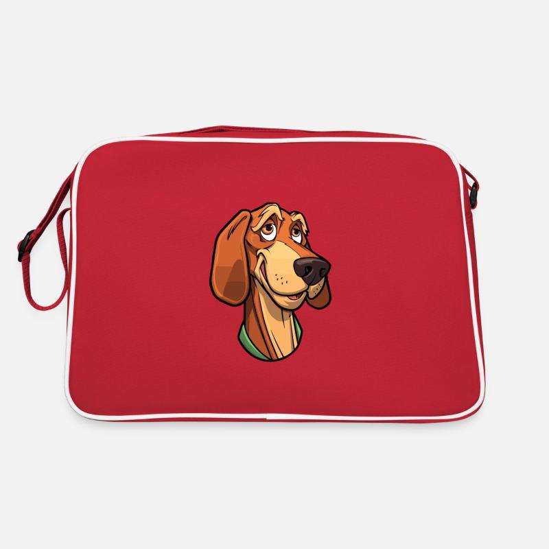 Transsilvanischer Jagdhund Hunderasse Cartoon Kawaii Abb. - Retro Tasche - Rot/Weiß