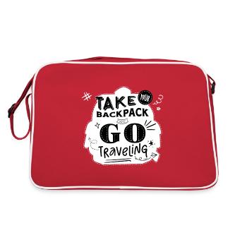 "Take your backpack and go traveling" blanc - Sac Retro - rouge/blanc - Dos