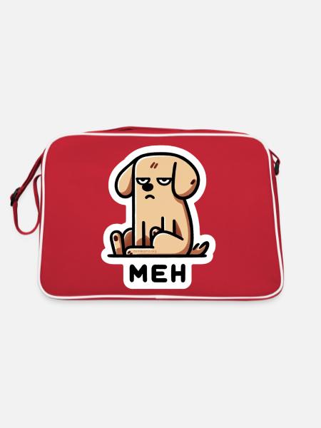 Mimikama MEH-Hund - Retro Tasche - Rot/Weiß - Hinten