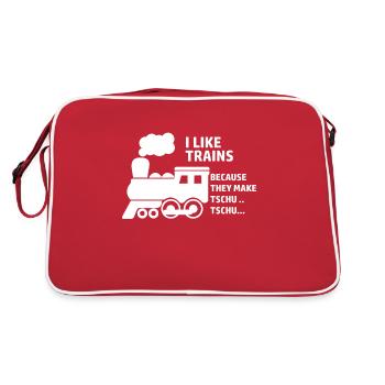 I like trains - Retro Bag - red/white - Back