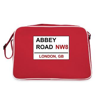 Abbey Road London Panneau de signalisation - musique des années 60 - Sac Retro - rouge/blanc - Dos