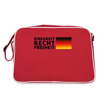Einigkeit Recht Freiheit Deutschland Flagge LGBTQ - Retro Tasche - Rot/Weiß - Hinten