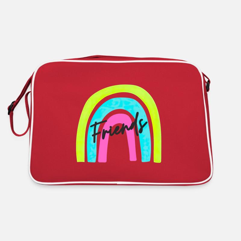 Friends Freunde Freundschaft Freundschaftlich Retro Tasche