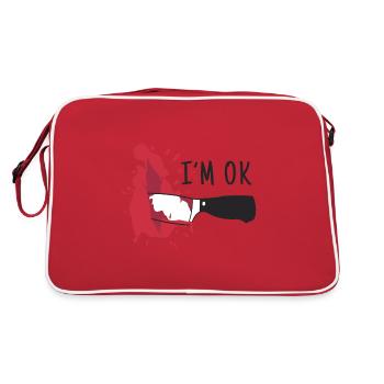 Bloody stab wound I'm ok - Retro Bag - red/white - Back