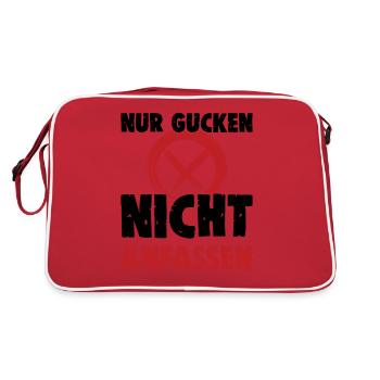 Nur Gucken Nicht Anfassen - Retro Tasche - Rot/Weiß - Hinten