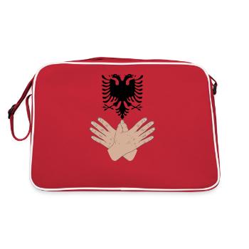 Albanie Aigle Shqiperia pour les Albanais - Sac Retro - rouge/blanc - Dos