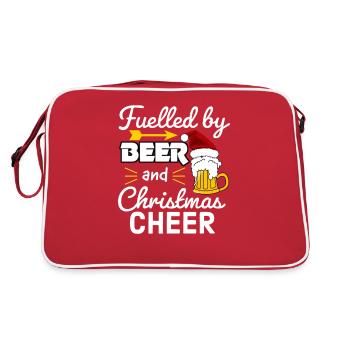 Weihnachten, Weihnachten, Weihnachten, Weihnachten - Retro Tasche - Rot/Weiß - Hinten