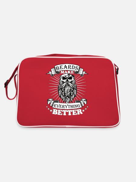 Beards make everything better - Retro Bag - red/white - Back