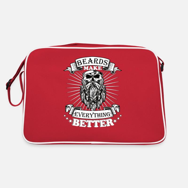 Bärte machen alles Besser - Retro Tasche - Rot/Weiß