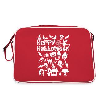 Halloween Halloween Halloween Halloween Halloween - Retro Tasche - Rot/Weiß - Hinten