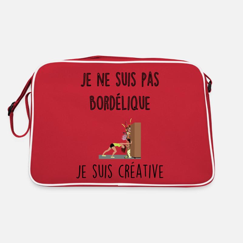 Je ne suis pas bordélique, je suis créative - Sac Retro - rouge/blanc