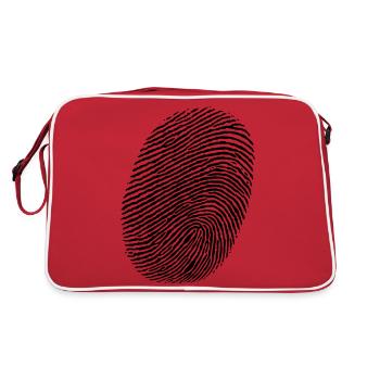 Finger - Fingerabdruck - Retro Tasche - Rot/Weiß - Hinten