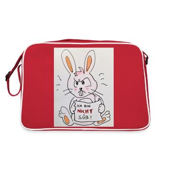 grumpy rabbit - Retro Tasche - Rot/Weiß - Hinten