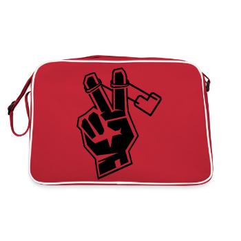 Peacezeichen Zwille of Love - Retro Tasche - Rot/Weiß - Hinten