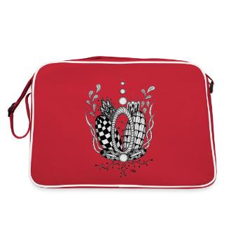 Type d’enchevêtrement : Design floral avec forme géométrique - Sac Retro - rouge/blanc - Dos
