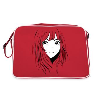 Anime Drawing Manga Girl - Retro Bag - red/white - Back