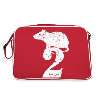 PUNKROCK rats nr. 2 - look usagé - souris - rat - Sac Retro - rouge/blanc - Dos