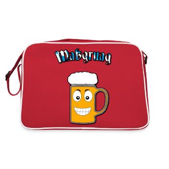 Massgruag/Bierkrug/Maßkrug V2 - Retro Tasche - Rot/Weiß - Hinten