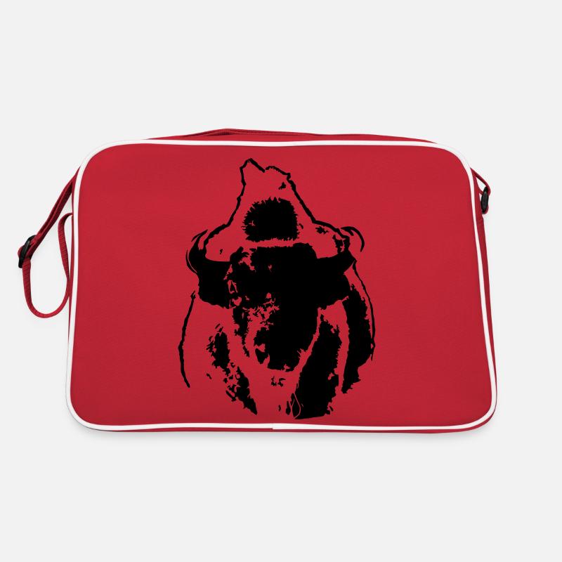 BÜFFEL - Retro Tasche - Rot/Weiß