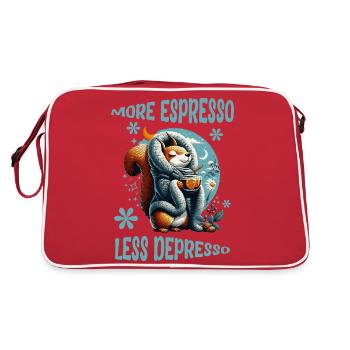 More Espresso Less Depresso - Retro Bag - red/white - Back