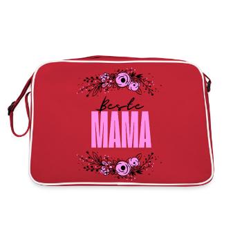 Beste Mama Geschenk - Retro Tasche - Rot/Weiß - Hinten