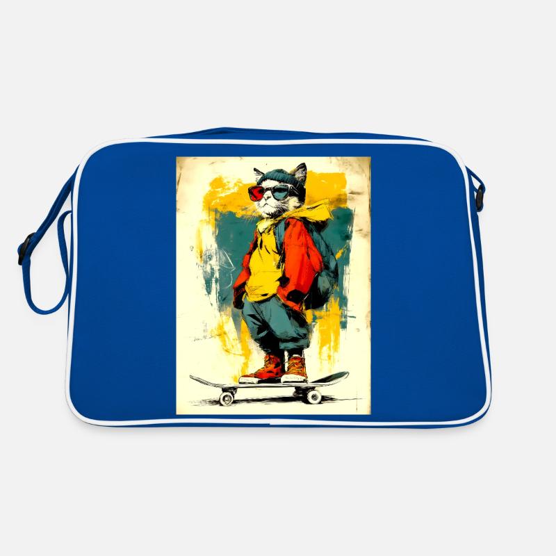 Chat cool sur le skateboard - moderne, élégant Sac Retro
