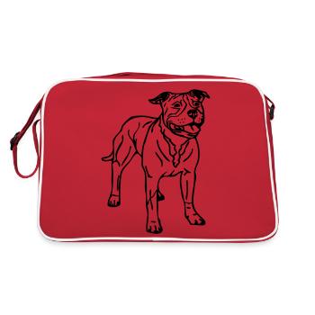 americanstaffy1a - Retro Bag - red/white - Back