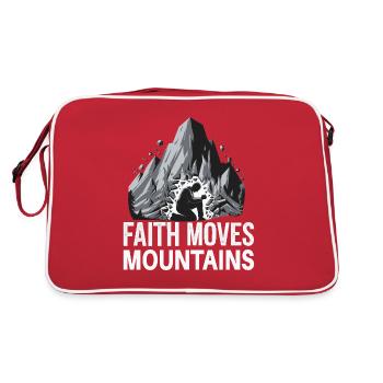 Faith moves mountains - Glaube versetzt Berge - Retro Bag - red/white - Back