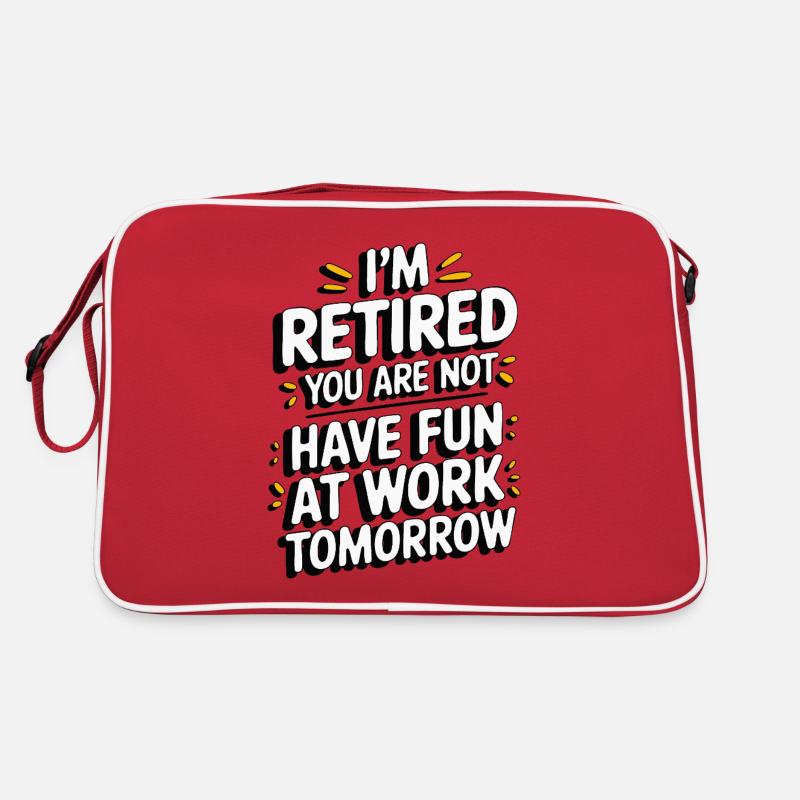 Retired 2025 - Ich bin RENTE, DU nicht - Retro Tasche - Rot/Weiß