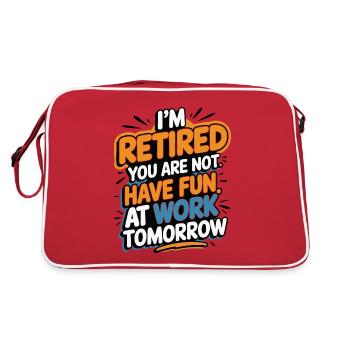 Retraité 2025 - Je suis PENSION, VOUS ne l’êtes pas - Sac Retro - rouge/blanc - Dos