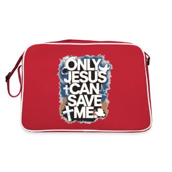 Only Jesus can save me Christian design - Retro Bag - red/white - Back