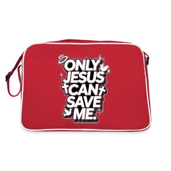 Only Jesus can save me Christian design - Retro Bag - red/white - Back