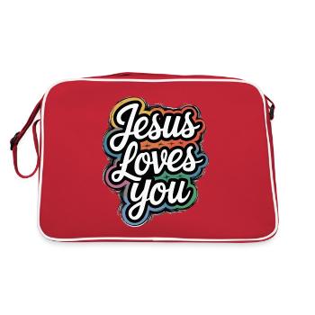 Jésus vous aime ! - Sac Retro - rouge/blanc - Dos