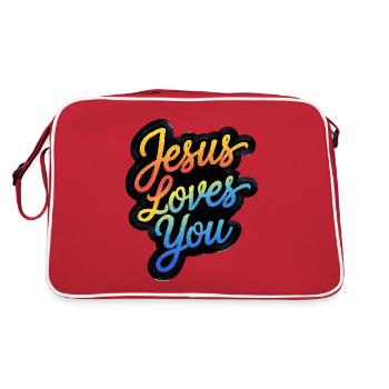Jésus vous aime ! - Sac Retro - rouge/blanc - Dos