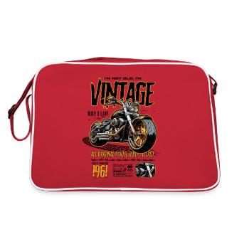 Moto Motards Motard Anniversaire Né En 1961 - Sac Retro - rouge/blanc - Dos