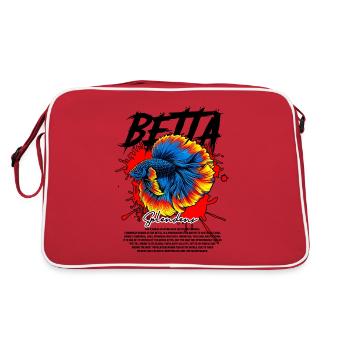 Betta Fish Keeper Modern Streetwear - Retro Bag - red/white - Back
