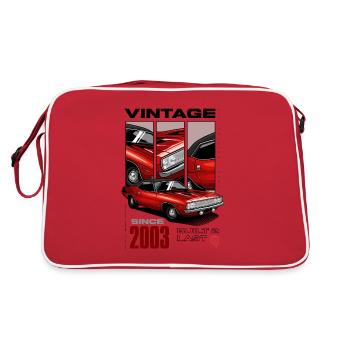 Ich bin nicht alt, ich bin ein Oldtimer, Oldtimer Jahrgang 2003 - Retro Tasche - Rot/Weiß - Hinten