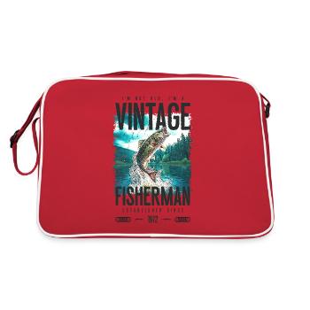 Vintage Trout Fisherman Fishing Birthday 1972 - Retro Bag - red/white - Back