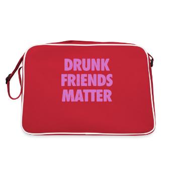Funny Drunk Friends Matter Drinking - Retro Bag - red/white - Back